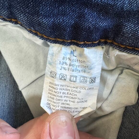 Distressed Cuffed Denim Shorts Medium Wash Stretch Size L - Picture 6 of 6